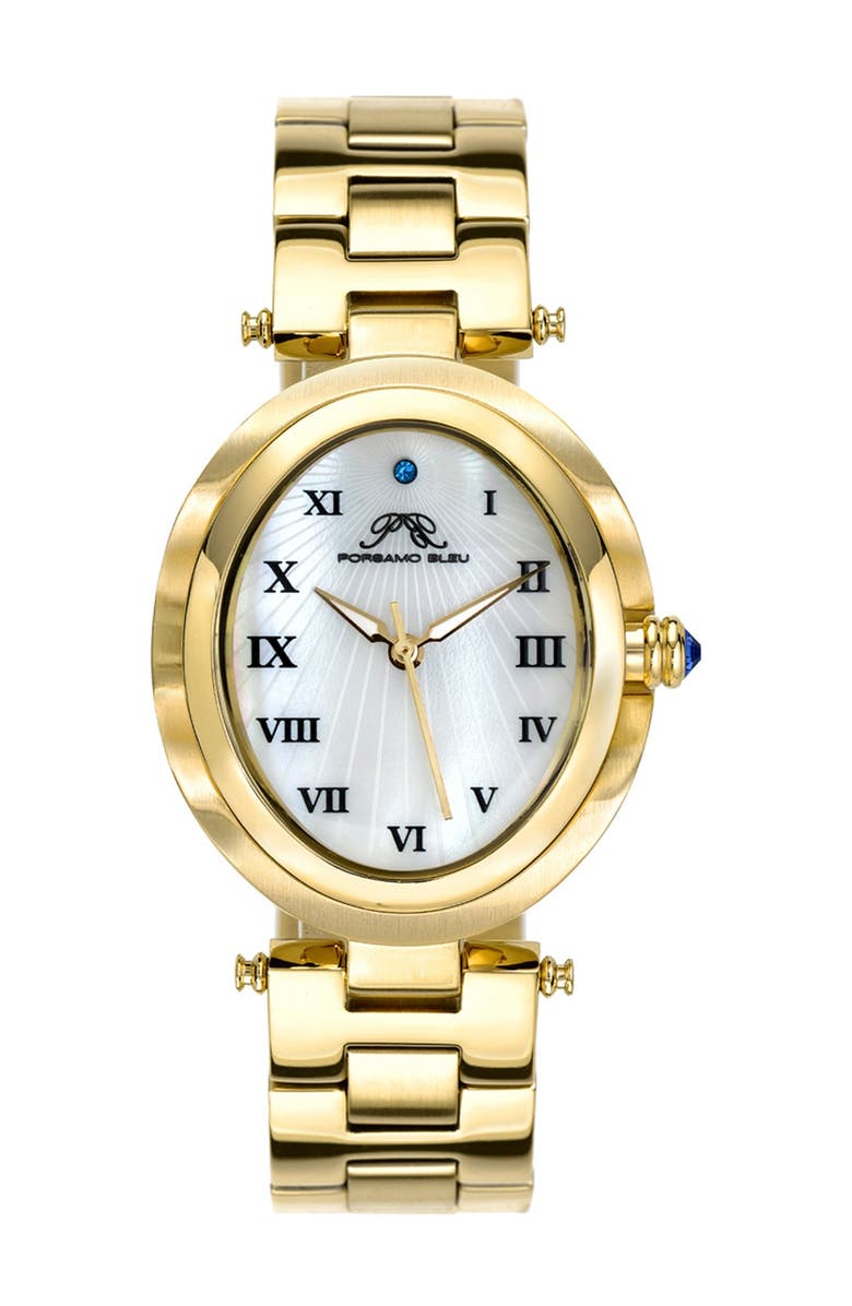 PORSAMO BLEU Women's South Sea Swarovski Crystal Bracelet Watch, 30.75mm, Main, color, Champagne