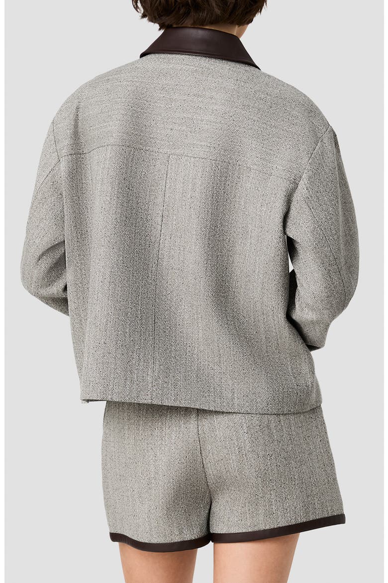 Herringbone Jacket with Contrast Collar, Alternate, color, SPECKLED HERRINGBONE