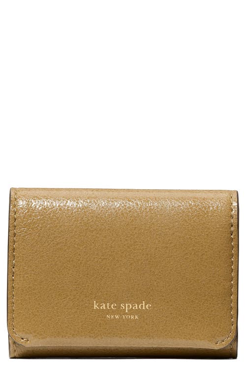 Kate Spade New York Halo Glazed Leather Card Case In Green
