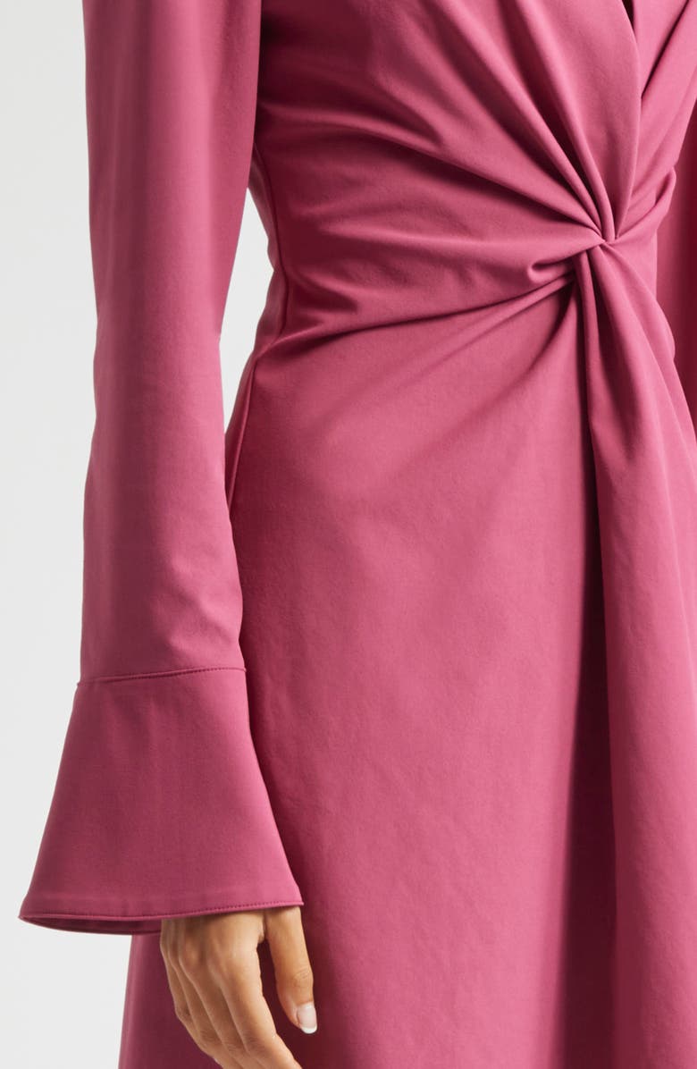 Cinq à Sept McKenna Front Twist Long Sleeve Mini Shirtdress, Alternate, color, Dark Ube