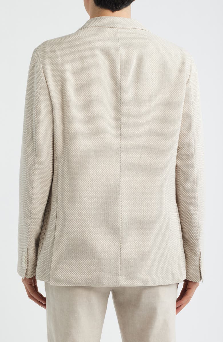 BOSS Hanry Slim Fit Tan Textured Cotton & Linen Blend Sport Coat, Alternate, color, Open Beige