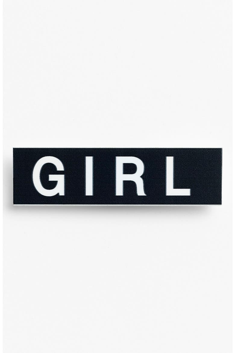 Couture 'Girl' Pin, Main, color, BLACK WHITE