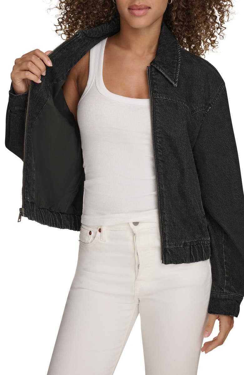 Levi's Western Denim Bomber Jacket, Alternate, color, Black Wash Denim