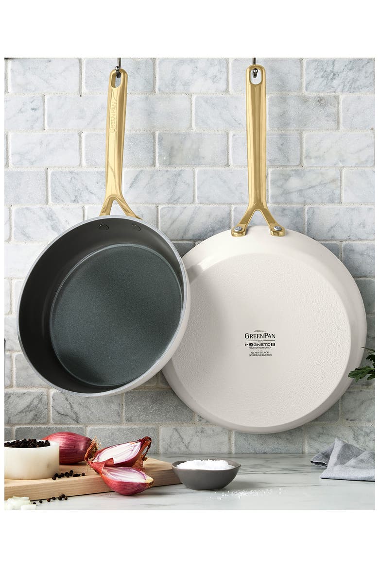 GP5 Set of 2 Stainless Steel Nonstick Frying Pans, Alternate, color, CREAM