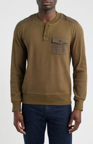 Brooks Brothers Waffle Stitch Stretch Cotton & Wool Henley