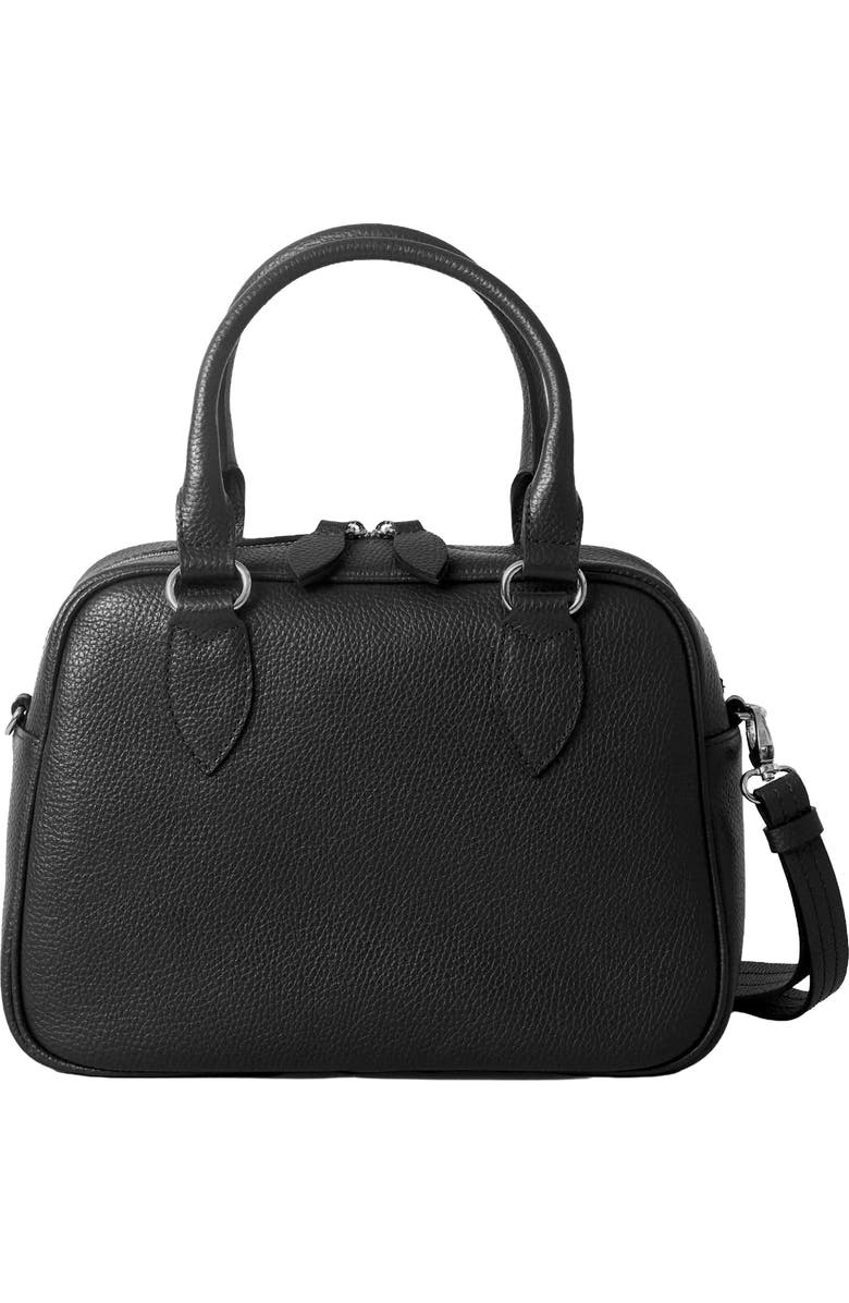 HYER GOODS La Corsa Leather Bowling Bag, Main, color, Black Silver