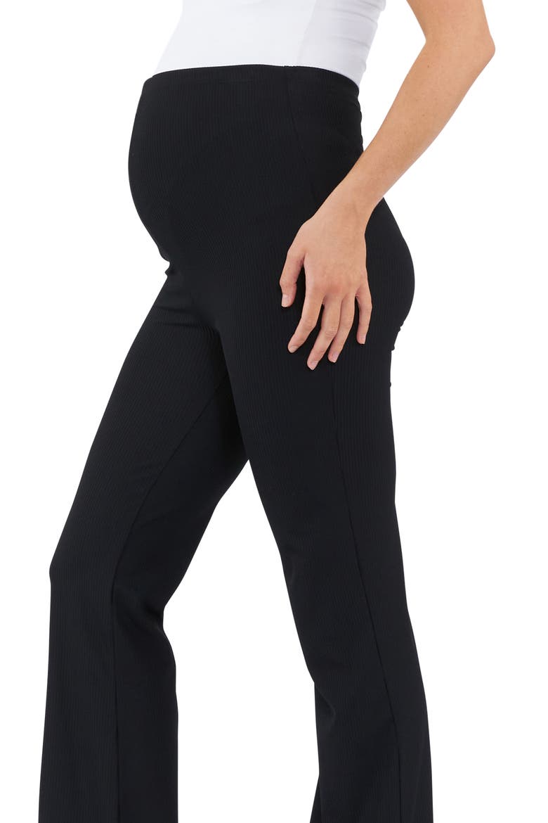 Jonah Rib Flare Maternity Pants, Alternate, color, BLACK