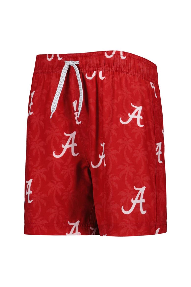 Youth Wes & Willy  Crimson Alabama Crimson Tide Palm Tree Swim Shorts, Alternate, color, Crimson