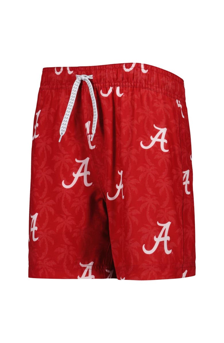 Wes & Willy Youth Wes & Willy Crimson Alabama Crimson Tide Palm Tree Swim Shorts, Alternate, color, Crimson