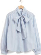 & Other Stories Georgie Stripe Tie Neck Top