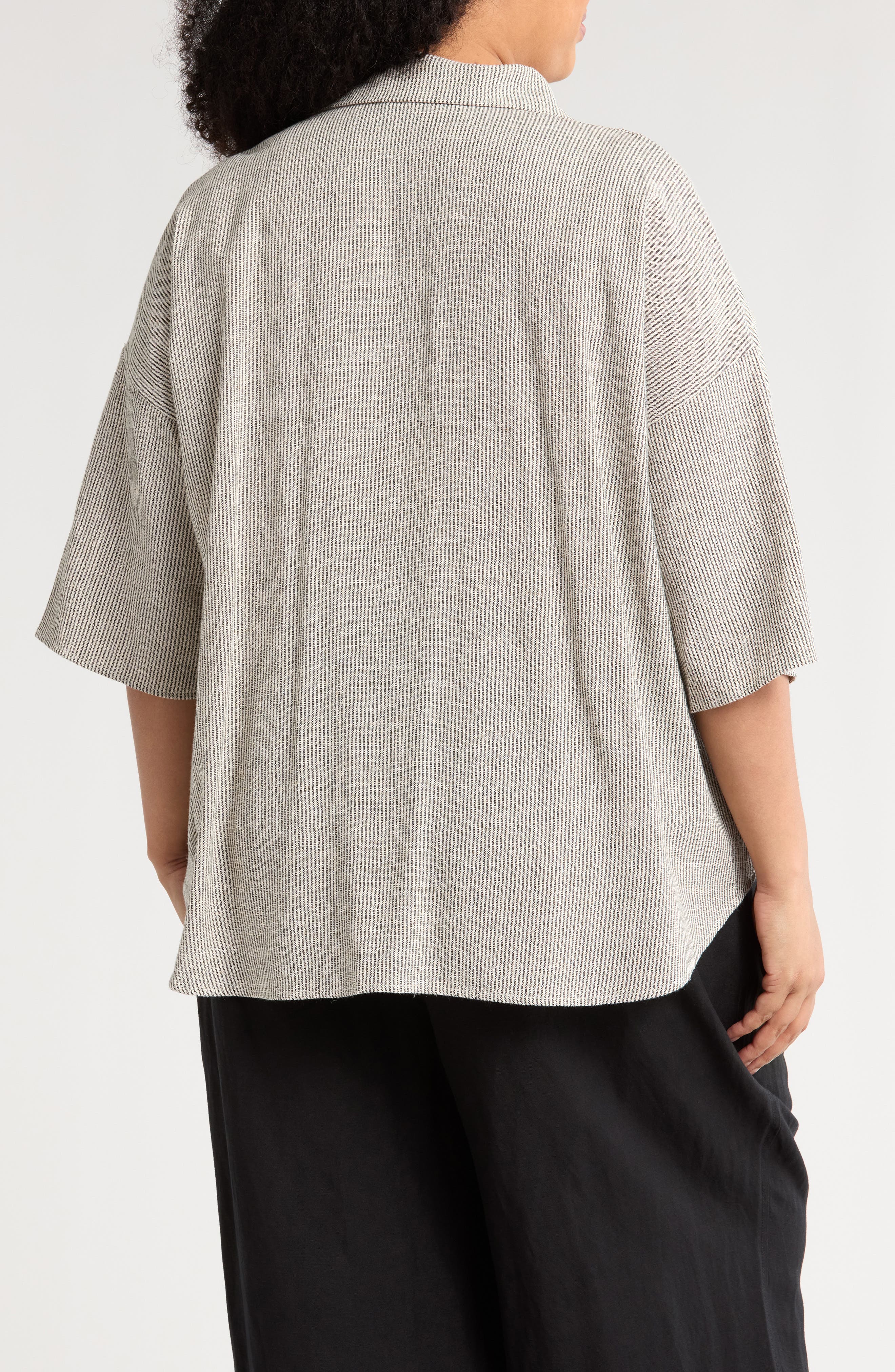 Oversize Stripe Cotton Blend Top - image 2