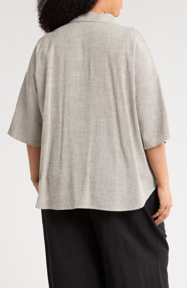 Renee C Oversize Stripe Cotton Blend Top, Alternate, color, Grey