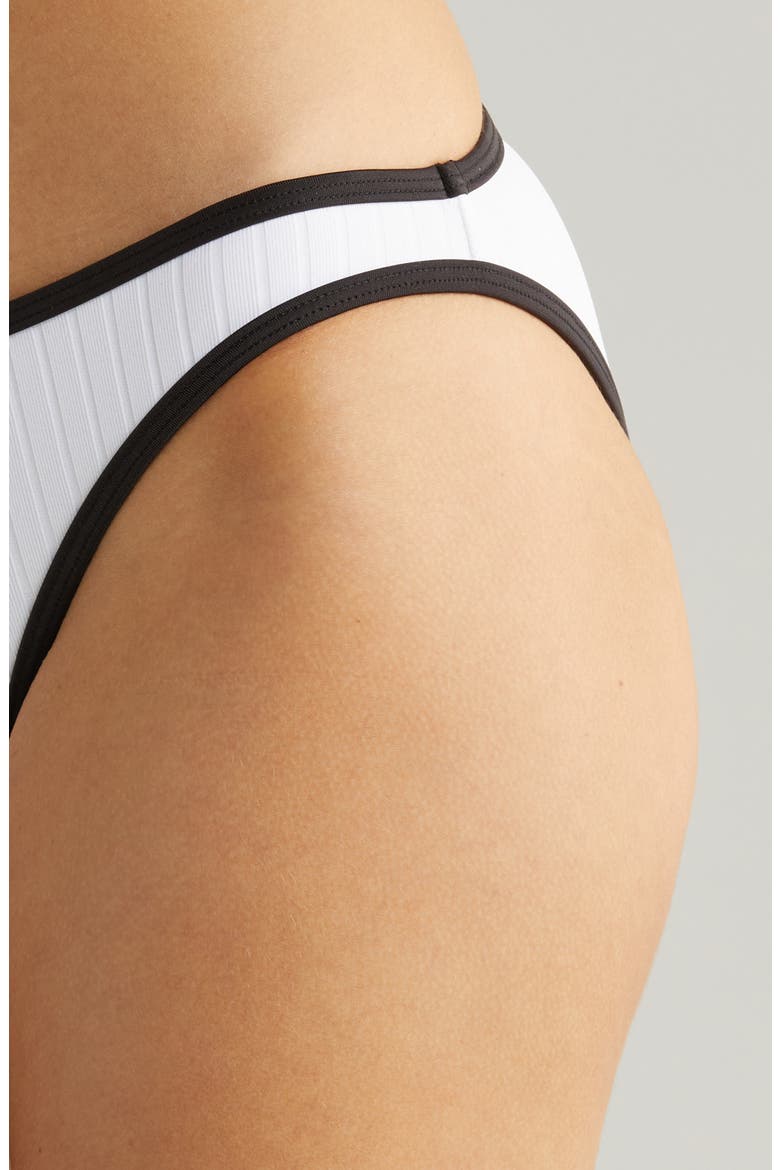 The Rachel Contrast Rib Bikini Bottoms, Alternate, color, MARSHMALLOW