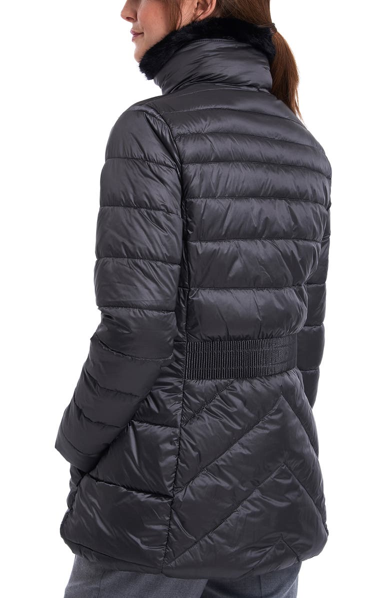 Barbour Shannon Mix Quilted Puffer Coat with Faux Fur Collar, Alternate, color, 