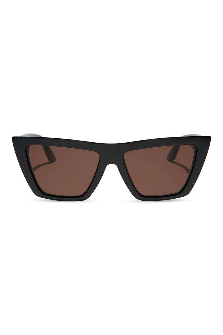 Winona Square Sunglasses, Main, color, BLACK BROWN