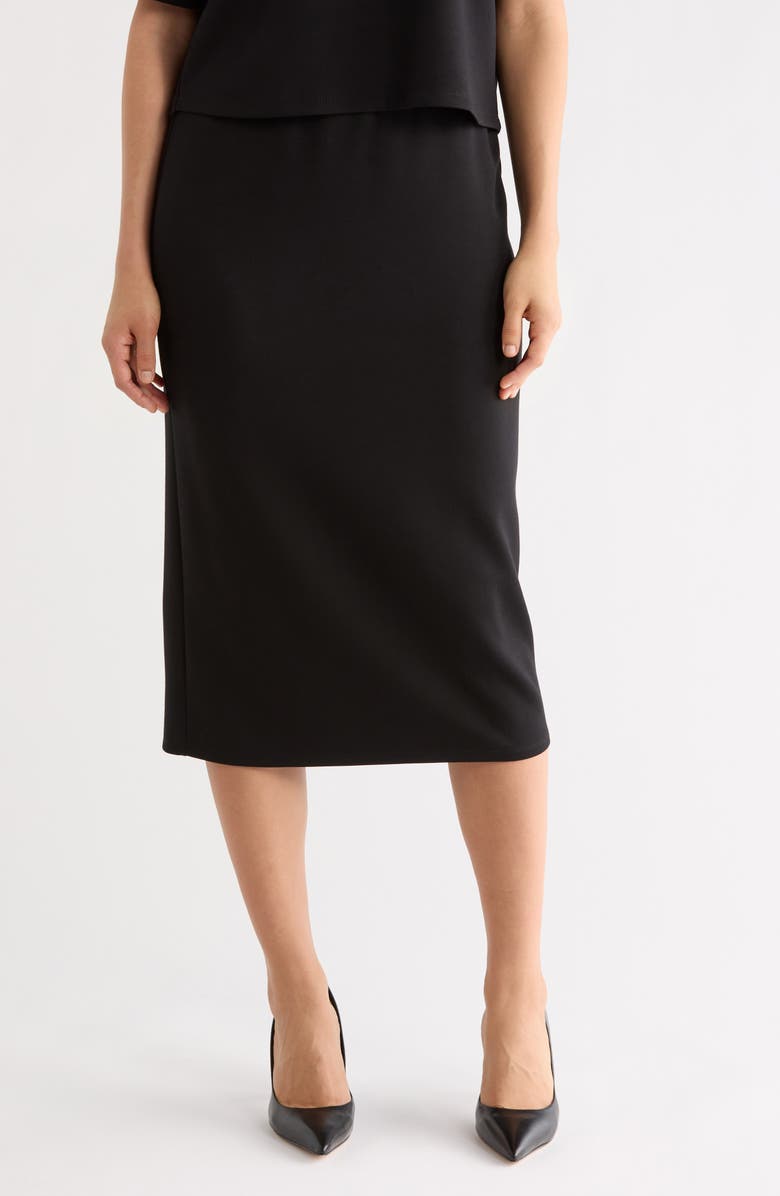 NORDSTROM RACK Scuba Midi Skirt, Main, color, Black