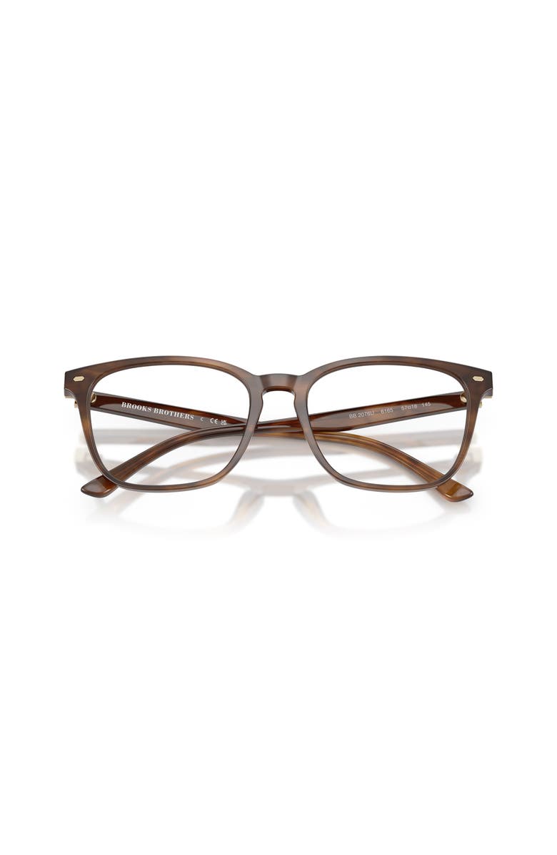 Brooks Brothers 55mm Square optical glasses, Alternate, color, Brown