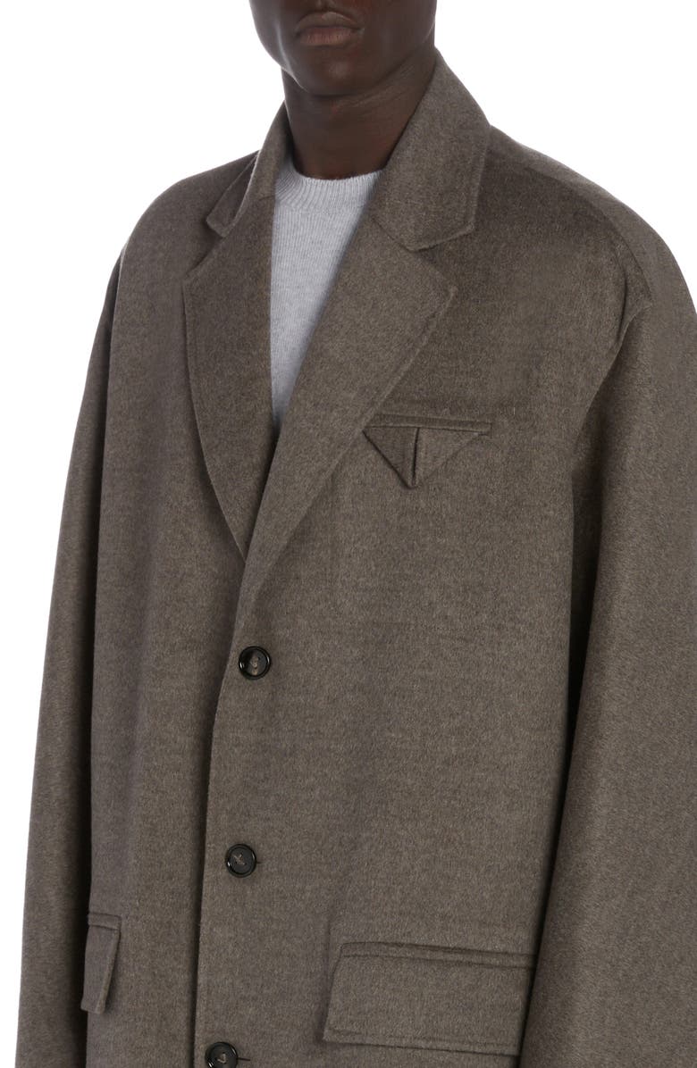 Bottega Veneta Double Face Wool & Cashmere Topcoat, Alternate, color, Peppercorn Melange