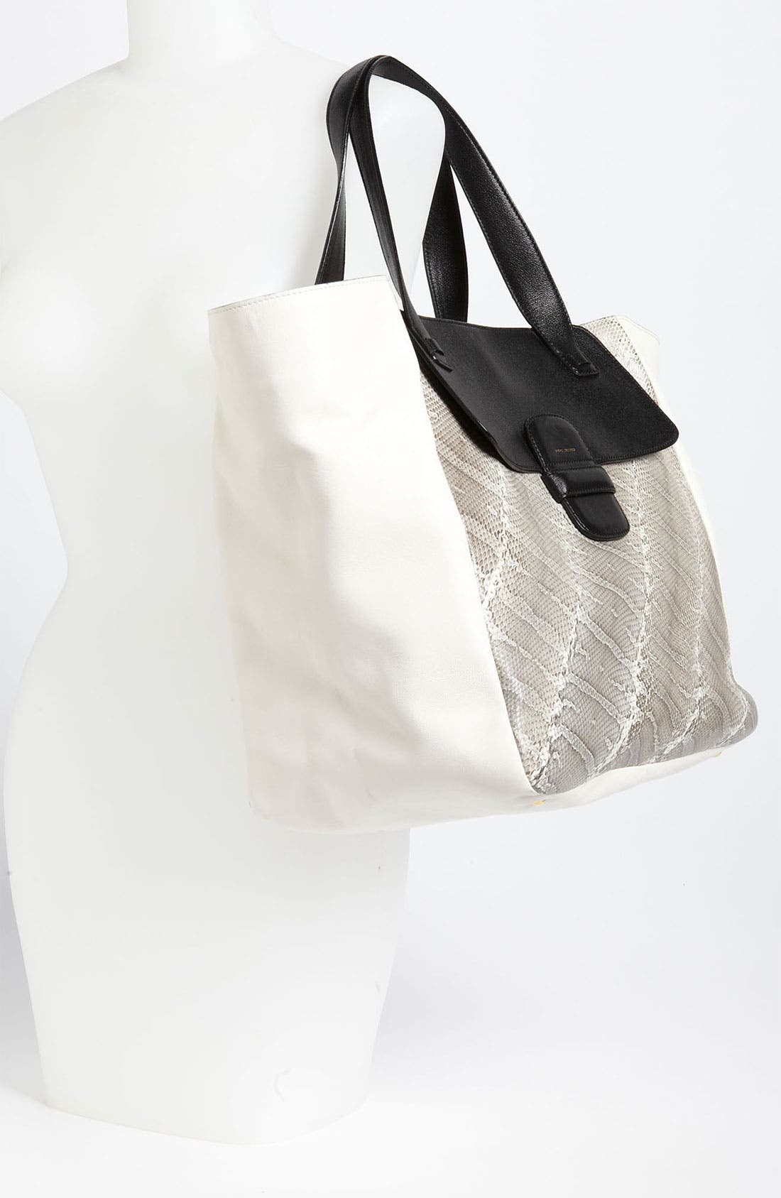 Marc Jacobs 'Khaki' Snakeskin & Leather Tote, Alternate, color, 