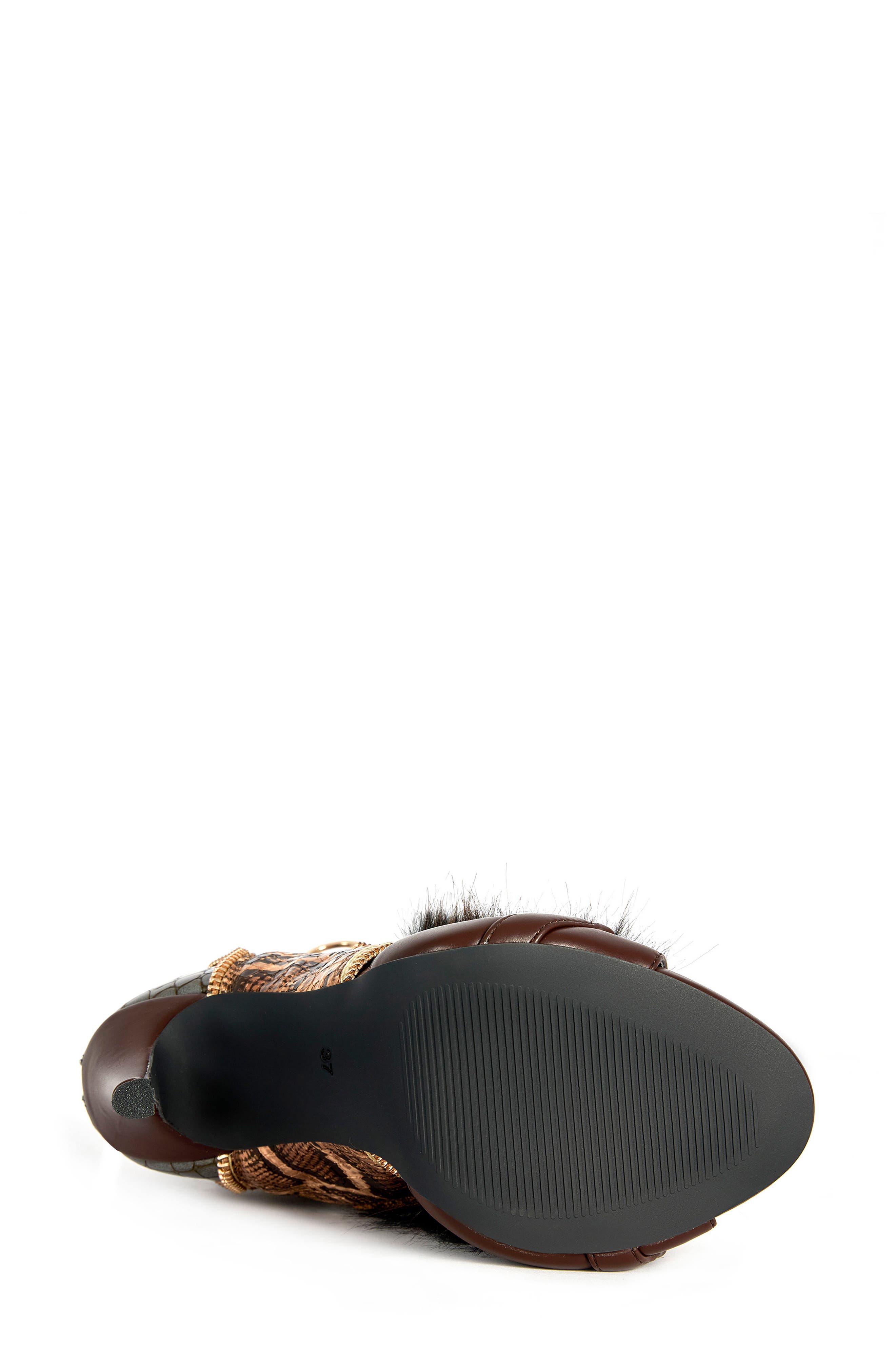 Heather Mixed Media Stiletto Sandal, Alternate, color, BROWN MULTI