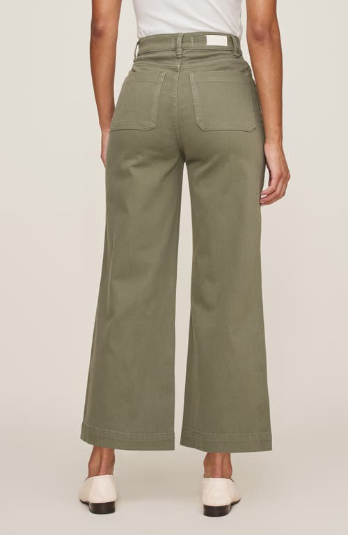 Dl1961 Hepburn Patch Pocket High Waist Ankle Wide Leg Jeans In Green