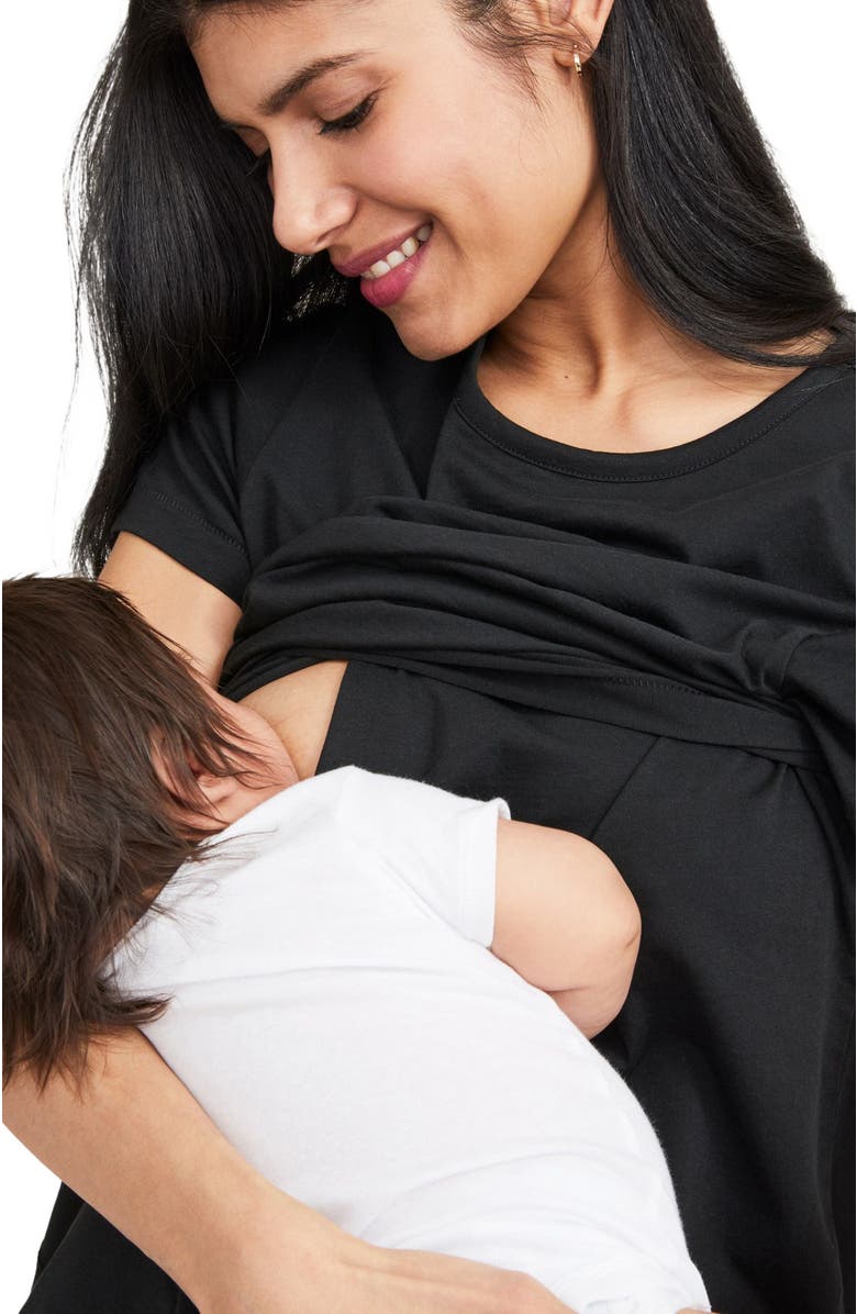 HATCH Collection The Luxe Nursing Tee, Alternate, color, Black
