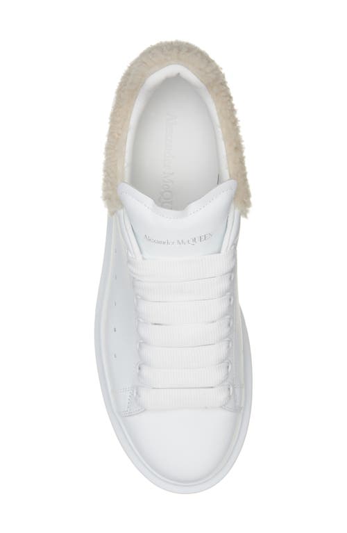 Alexander Mcqueen Mcqueen Oversize Genuine Shearling Trim Sneaker In White