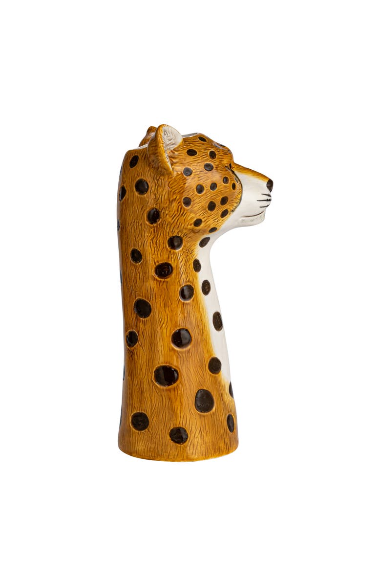 Storied Home Hand-Painted Decorative Stoneware Cheetah Vase, Alternate, color,