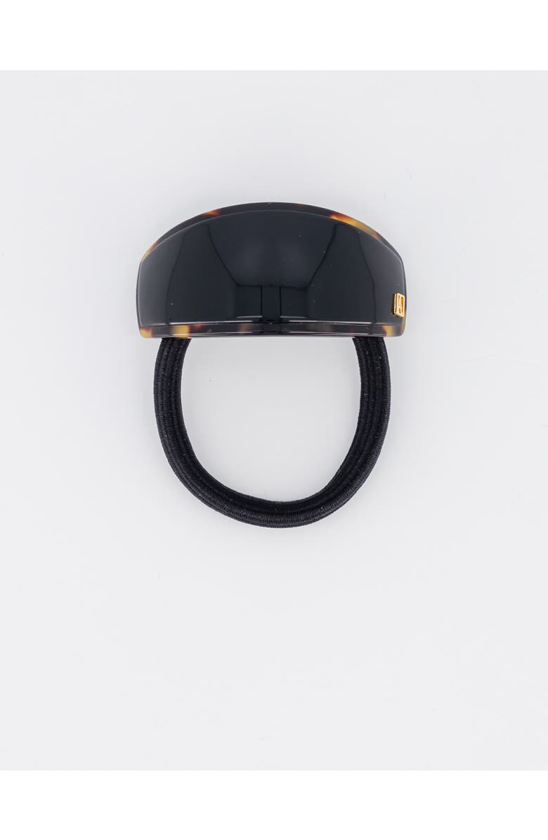 Alexandre de Paris Notre Dame Acetate Hair Tie, Main, color, Black Tortoise
