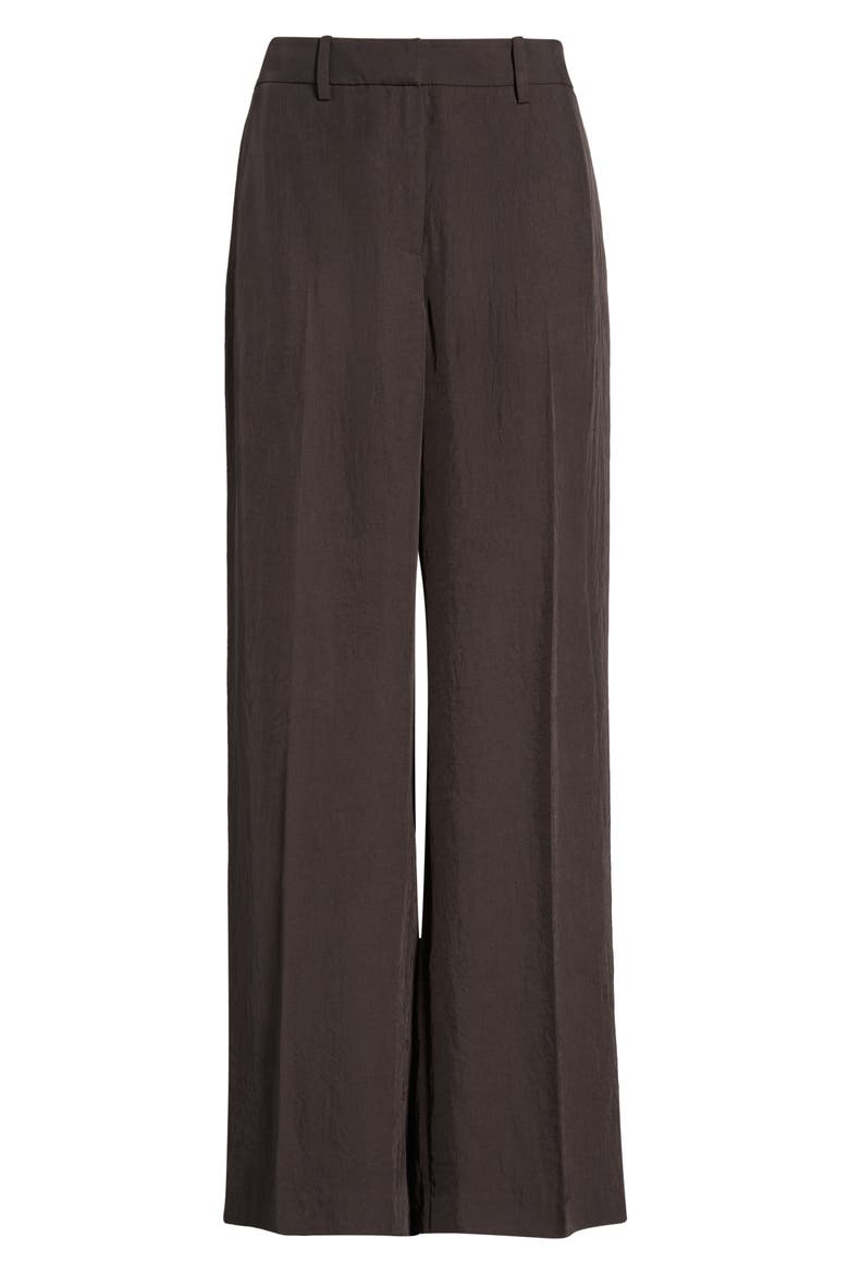 Classic Wide Leg Ankle Pants, Main, color, DARK BROWN