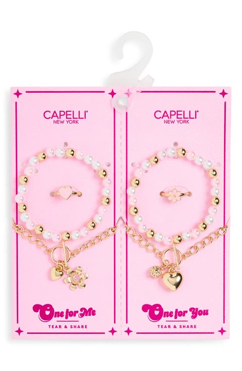 Kids' Tear & Share 6-Piece Bracelet, Ring & Necklace Set