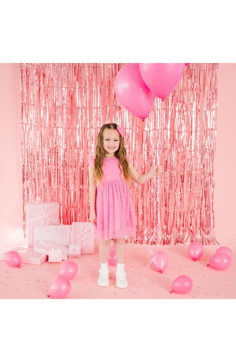 Sweet Wink Raspberry Rhinestone Short Sleeve Tutu Dress, Alternate, color, Raspberry