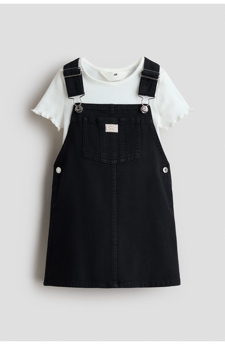 H&M 2-piece cotton set, Main, color, Black/Cream