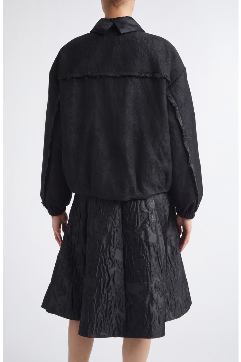 Textured Fray Jacquard Jacket, Alternate, color, BLACK