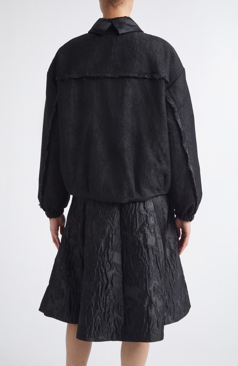 Jason Wu Collection Textured Fray Jacquard Jacket, Alternate, color, Black