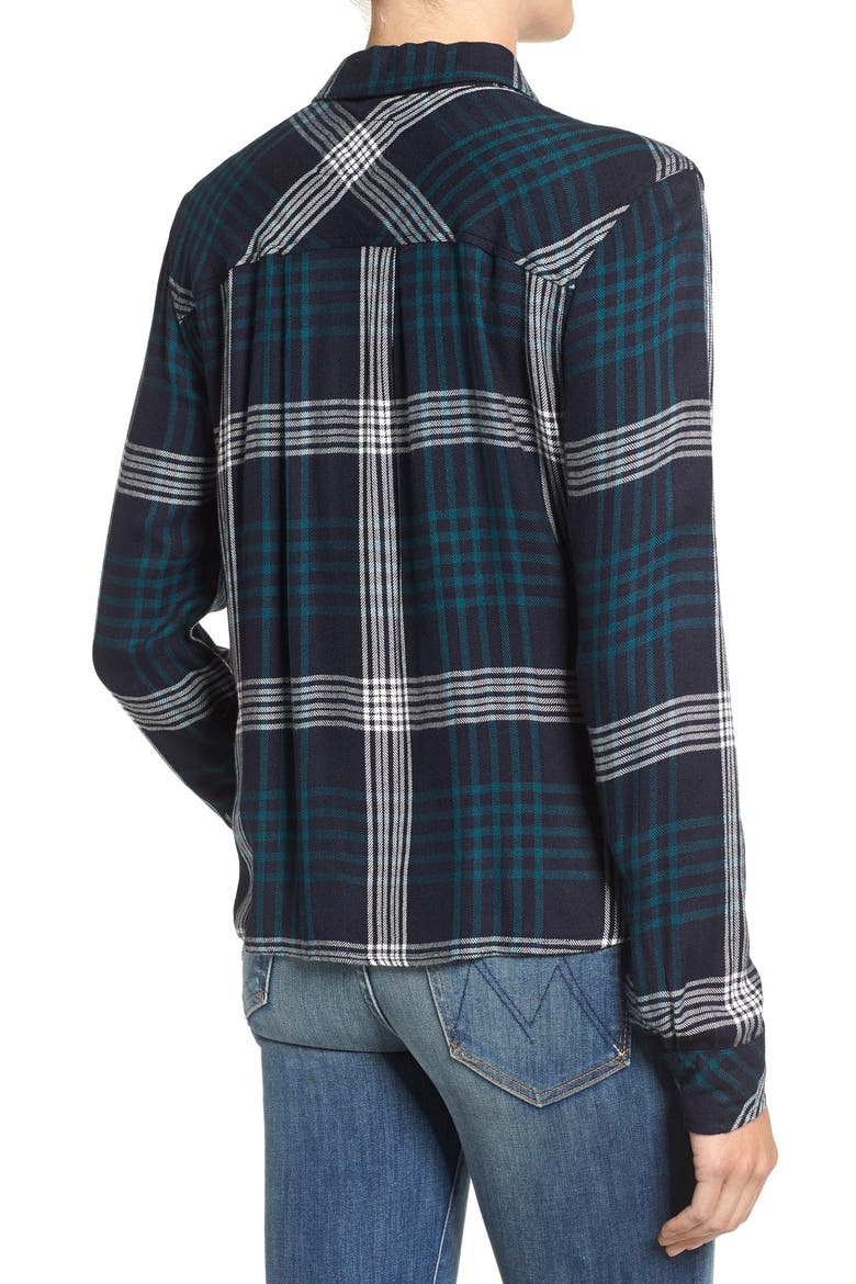 'Dylan' Plaid Shirt, Alternate, color, INDIGO/ EMERALD