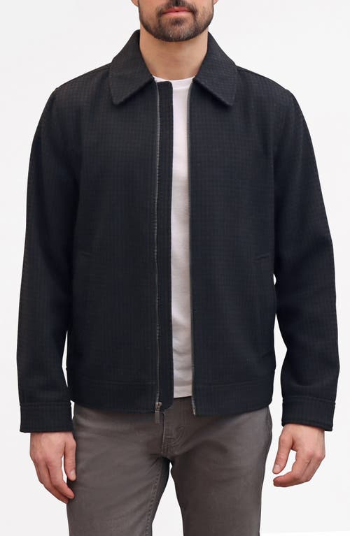 Bagatelle Zip Up Blouson Jacket in Black Plaid 