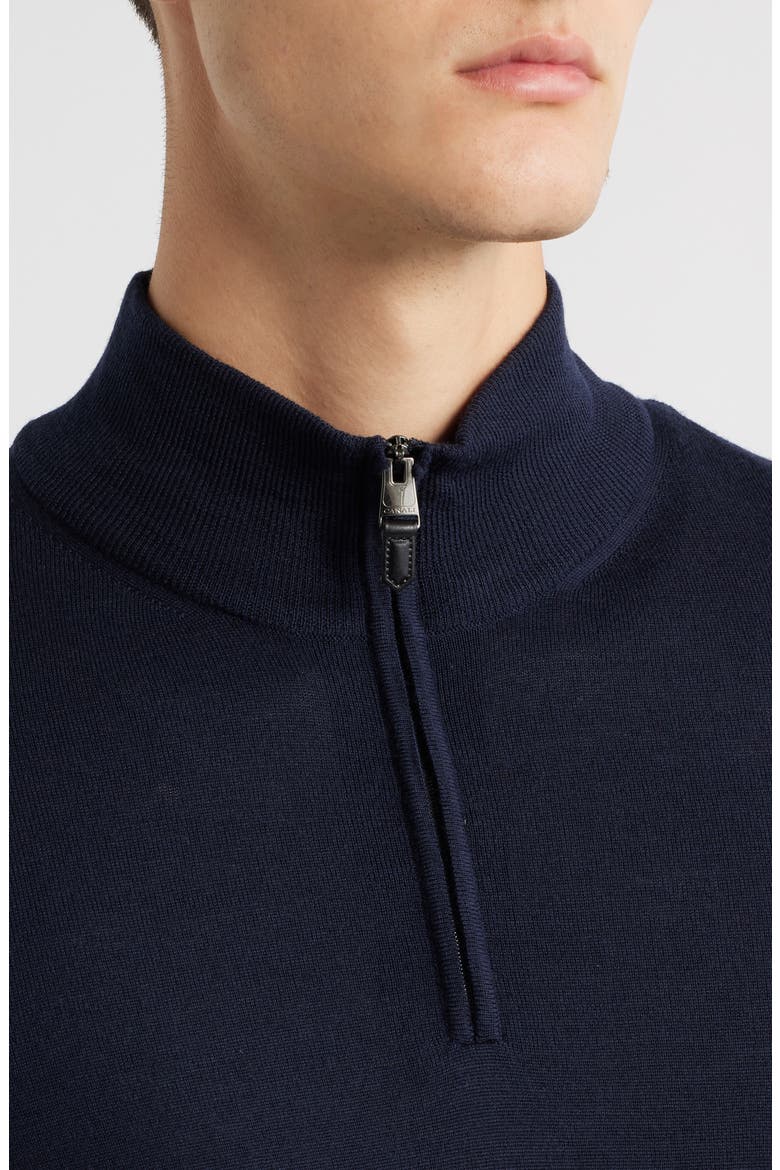 Quarter Zip Wool Blend Sweater, Alternate, color, NAVY