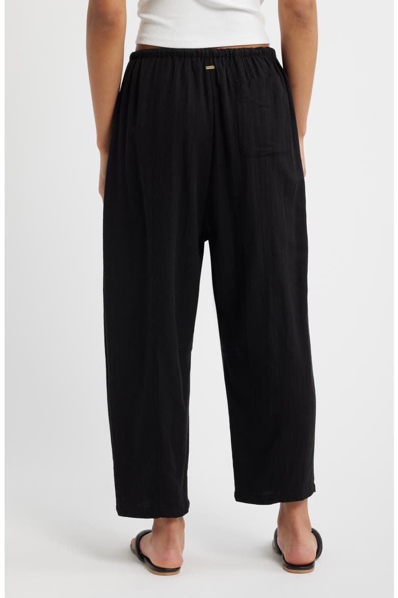 Vibe Surf Barrel Leg Drawstring Pants, Alternate, color, BLACK