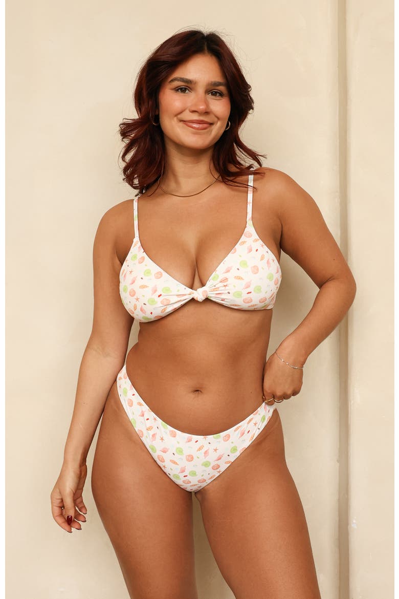Zen Triangle Knotted Bikini Top, Alternate, color, Underwater Garden