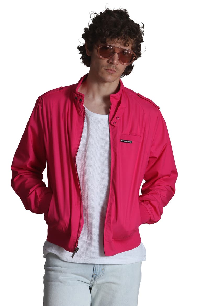 Classic Iconic Racer Jacket, Main, color, Hot Pink