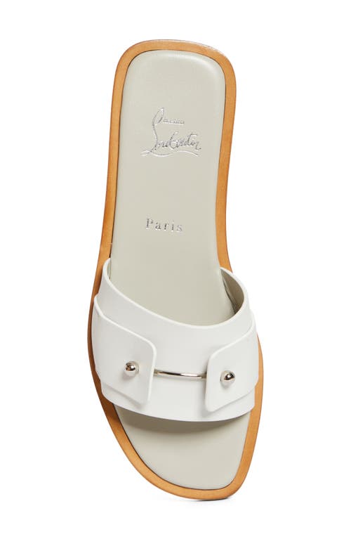 Christian Louboutin Chambelimule Donna Calf Leather Mules In Bianco/craie