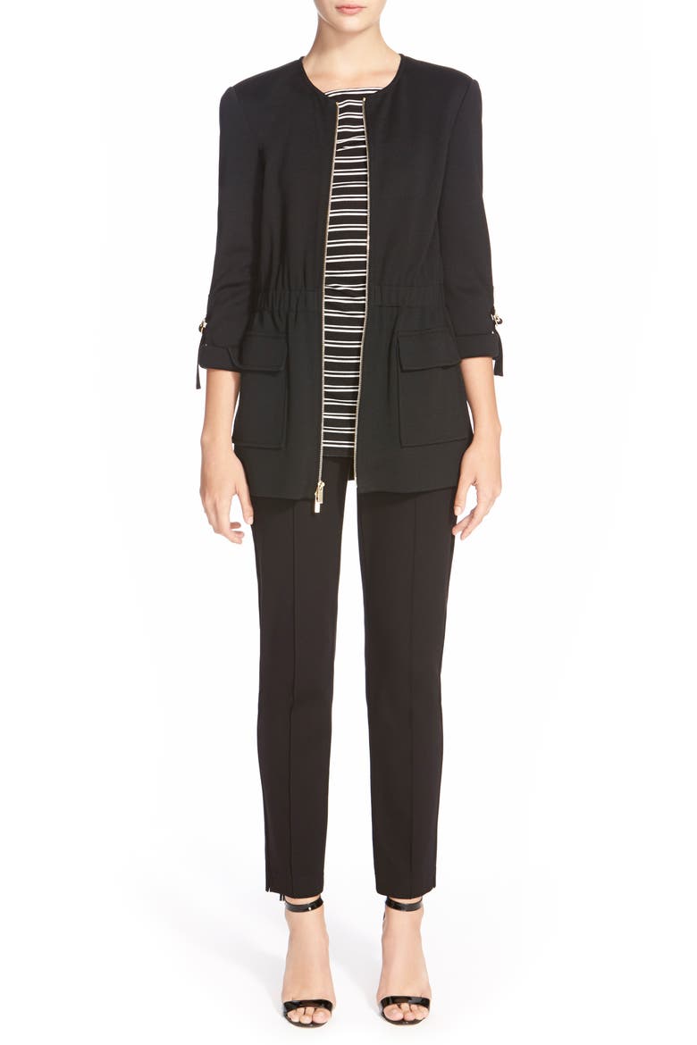 Collection Ponte Knit Ankle Pants, Main, color, CAVIAR