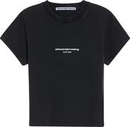 Alexander Wang Shrunken Cotton Logo T-Shirt