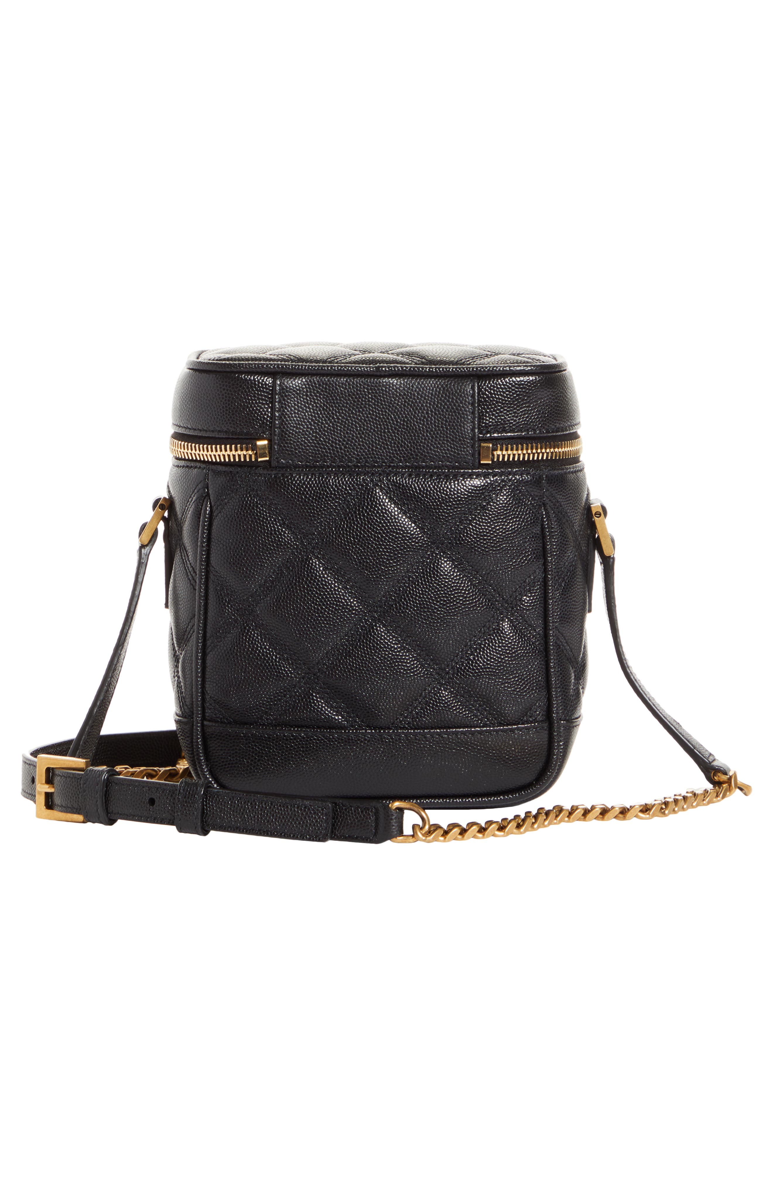 Saint Laurent '80s Vanity Case Matelassé Leather Shoulder Bag, Alternate, color, 
