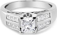 Haus of Brilliance 14K White Gold 1 1/4 Cttw Princess Cut Diamond Engagement Ring