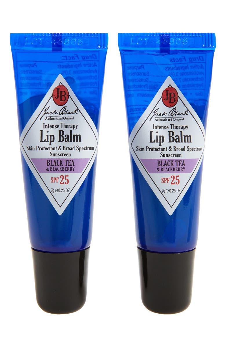 Jack Black Intense Therapy Lip Balm SPF 25 Duo, Main, color, Black Tea Blackberry