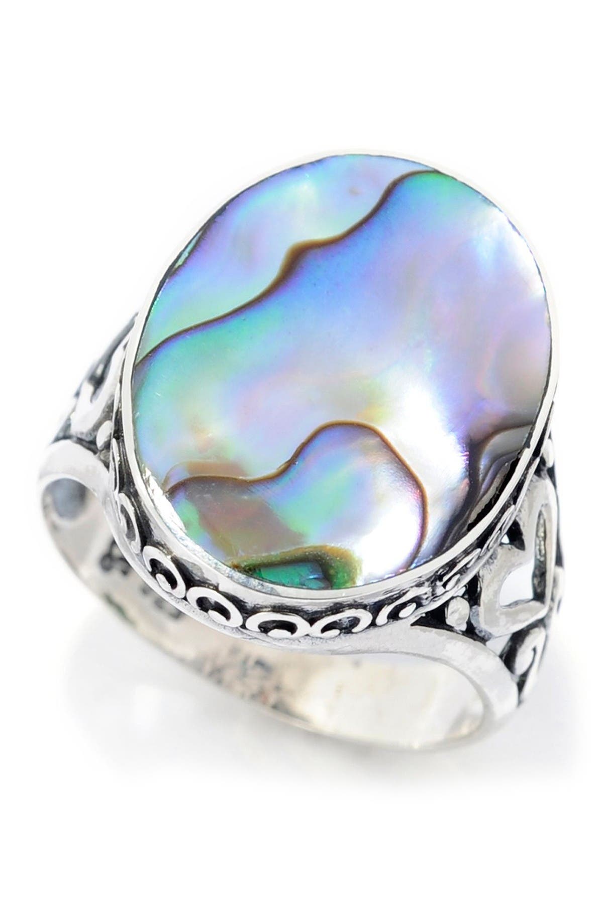 SAMUEL B. Sterling Silver Oval Abalone Ring (Women) | Nordstromrack