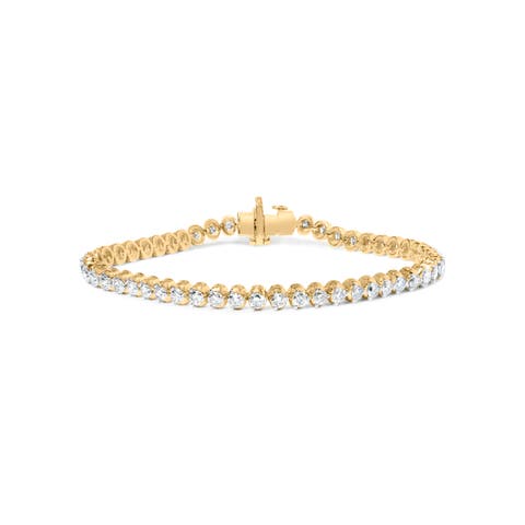10K Yellow Gold 4.0 Cttw Lab Grown Diamond Tennis Bracelet