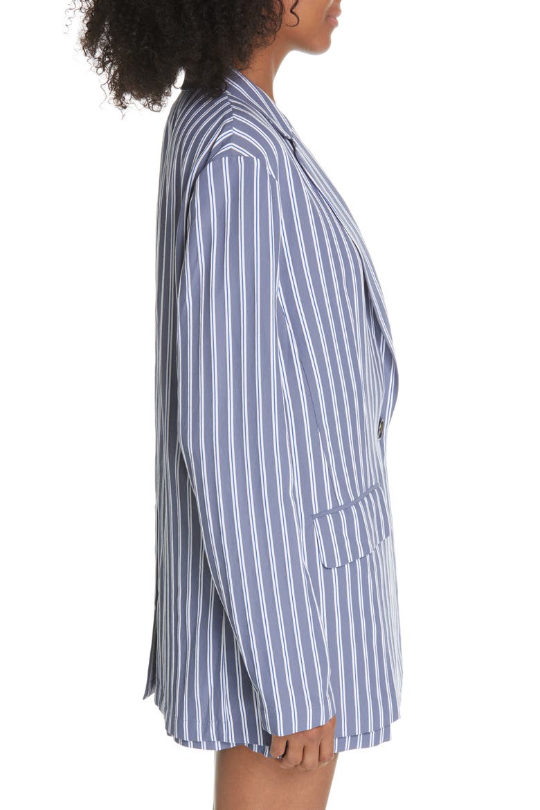 Stripe Oversize Twill Blazer, Alternate, color, DUSTY BLUE MULTI